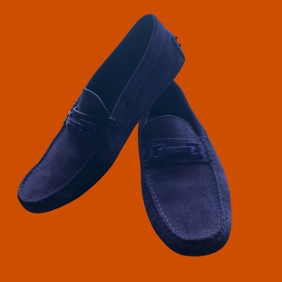 TOD'S Navy Suede Loafers – Made in Italy – Size 13.5 - Picture 2 of 6